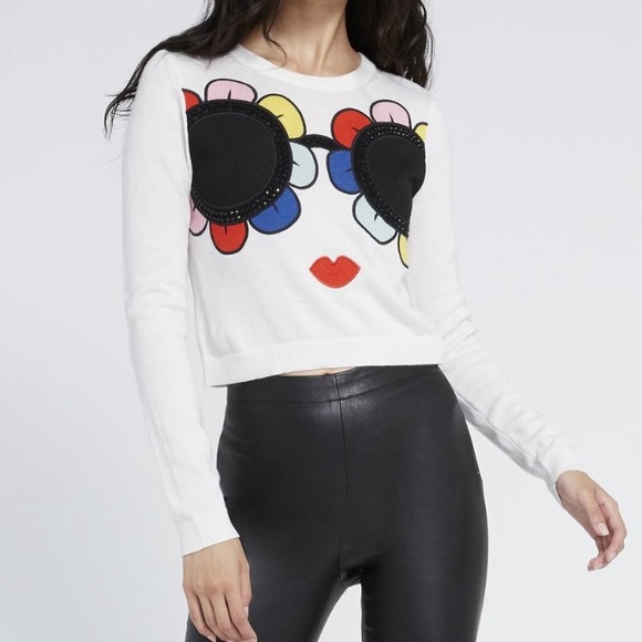 Alice Olivia Connie Stace Face Sweater 